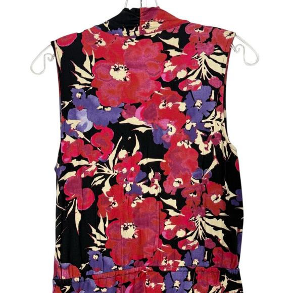 Anne Klein Floral Sleeveless Faux Wrap Dress V-Neck Midi Stretch Size Large NWOT - Picture 5 of 13
